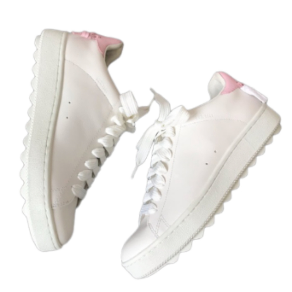 NEW! COACH C101 LO TOP SNEAKER Womens 9B White Petal Leather